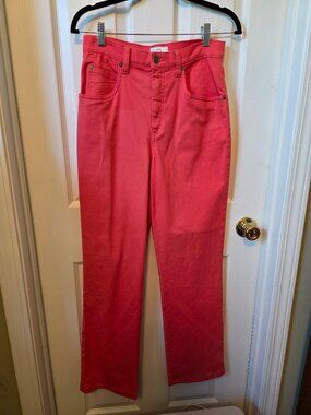 FDJ Peggy Bootcut High Rise Jeans Coral size 6 🌺 pop pink flare denim